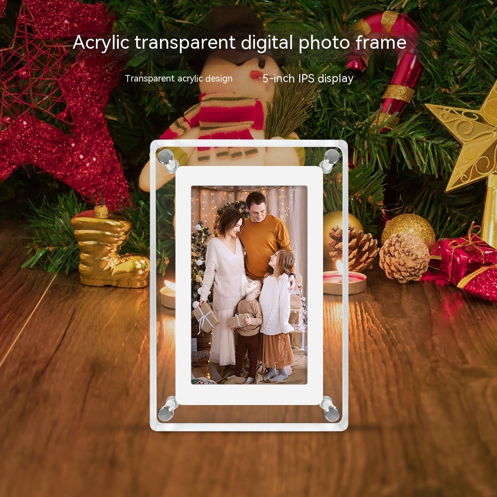 Cadre photo numérique électronique transparent de 5 pouces, lecteur vidéo publicitaire, cadre photo cadeau d'affaires
