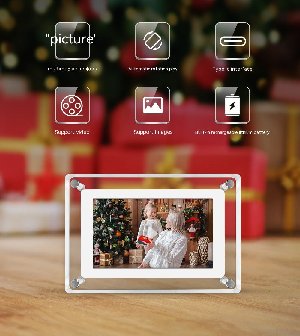 Cadre photo numérique électronique transparent de 5 pouces, lecteur vidéo publicitaire, cadre photo cadeau d'affaires