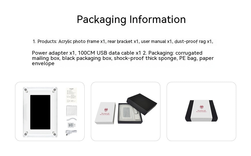 Cadre photo numérique électronique transparent de 5 pouces, lecteur vidéo publicitaire, cadre photo cadeau d'affaires