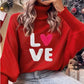 Pull à col haut rouge ''LOVE'' idéal pour des moments romantiques